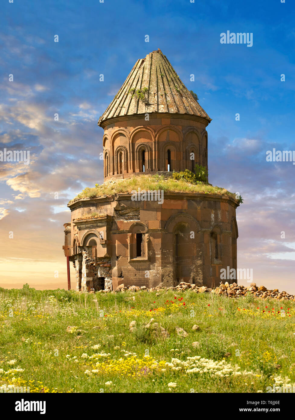 La chiesa armena di San Gregorio del Abughamrents, Ani sito archeologico sulla antica via della seta , Anatolia, Turchia Foto Stock