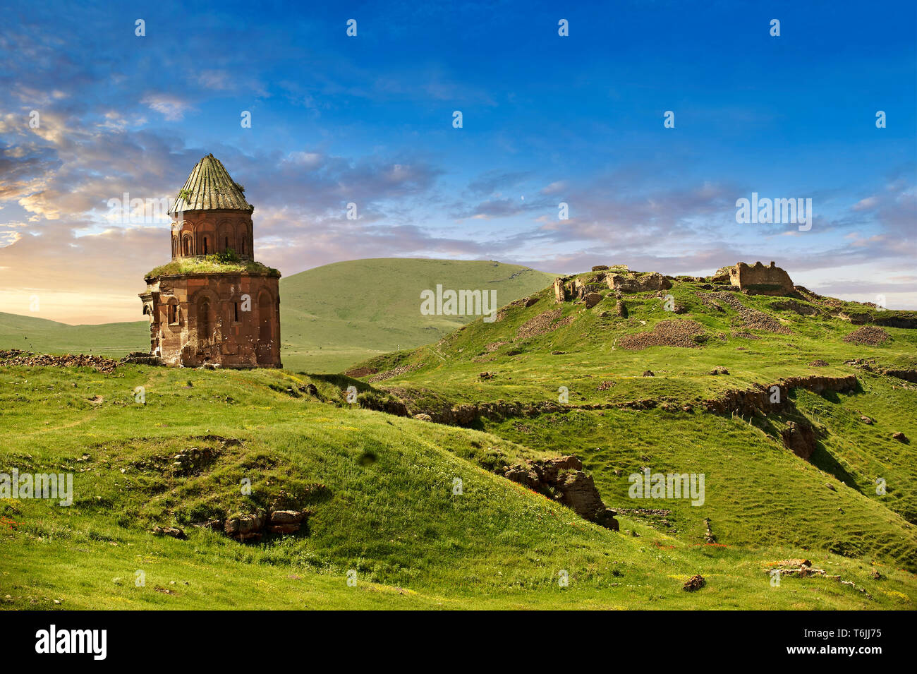 La chiesa armena di San Gregorio del Abughamrents, Ani sito archeologico sulla antica via della seta , Anatolia, Turchia Foto Stock