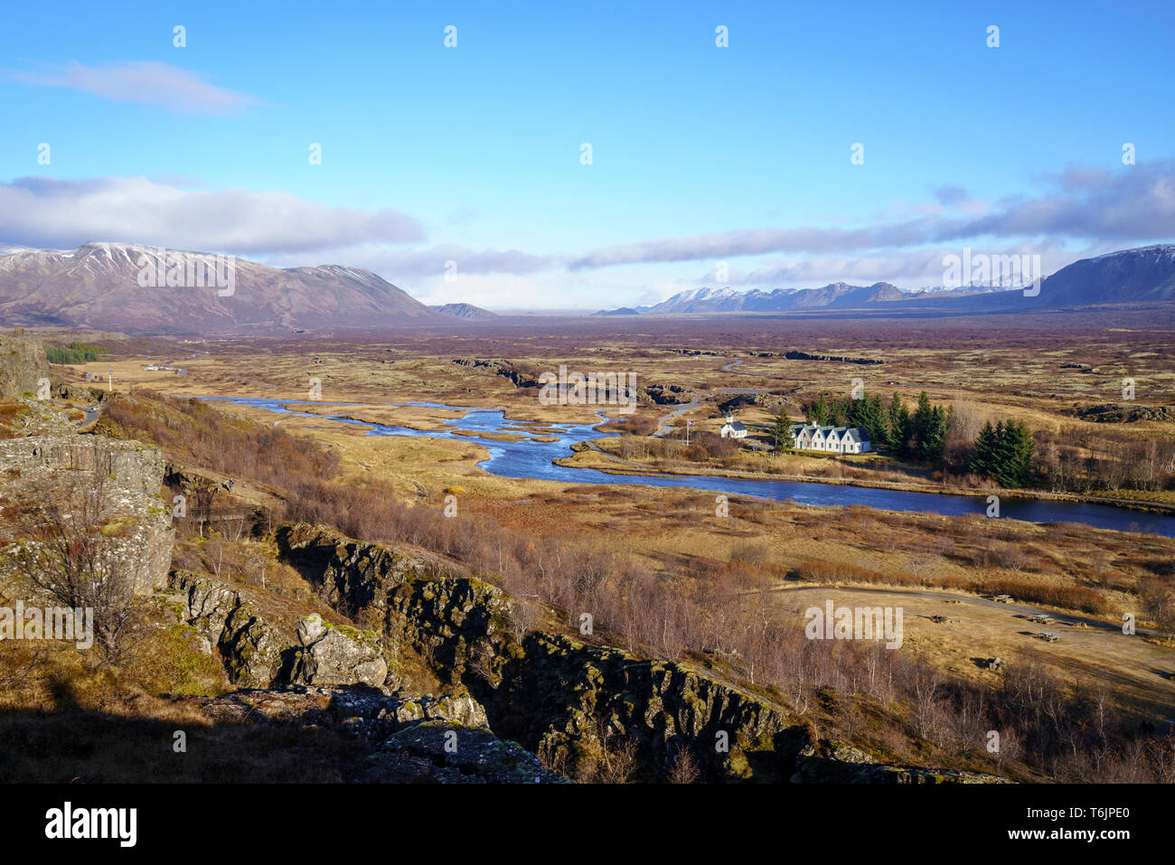 Þingvellir - Vista sul parco in autunno Foto Stock