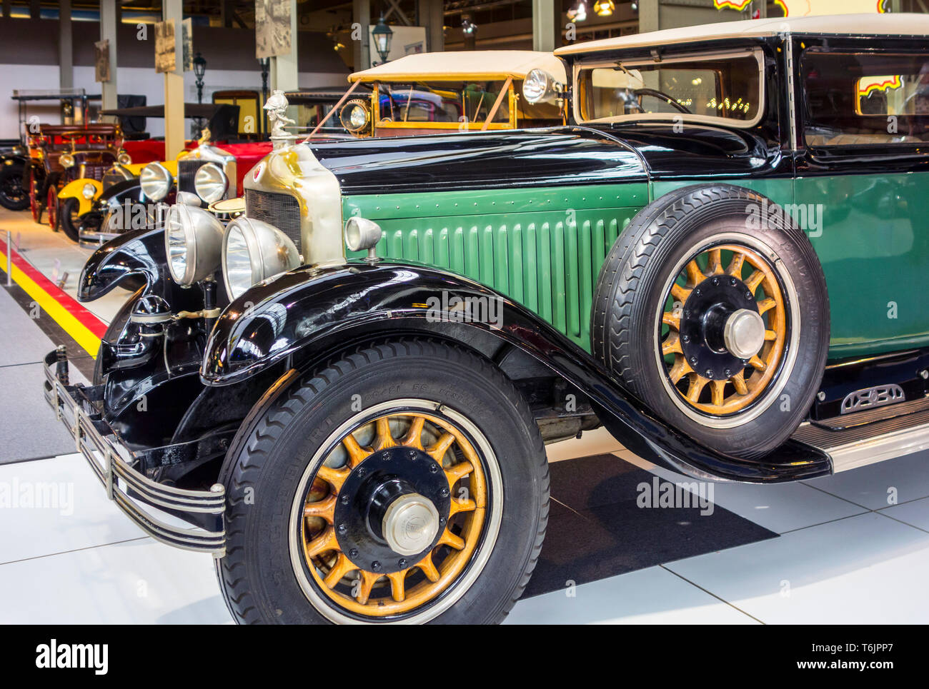 1929 Minerva tipo AE Faux cabriolet, belga classic automobile / oldtimer / veicolo di antiquariato a Autoworld, vintage car museum a Bruxelles, in Belgio Foto Stock