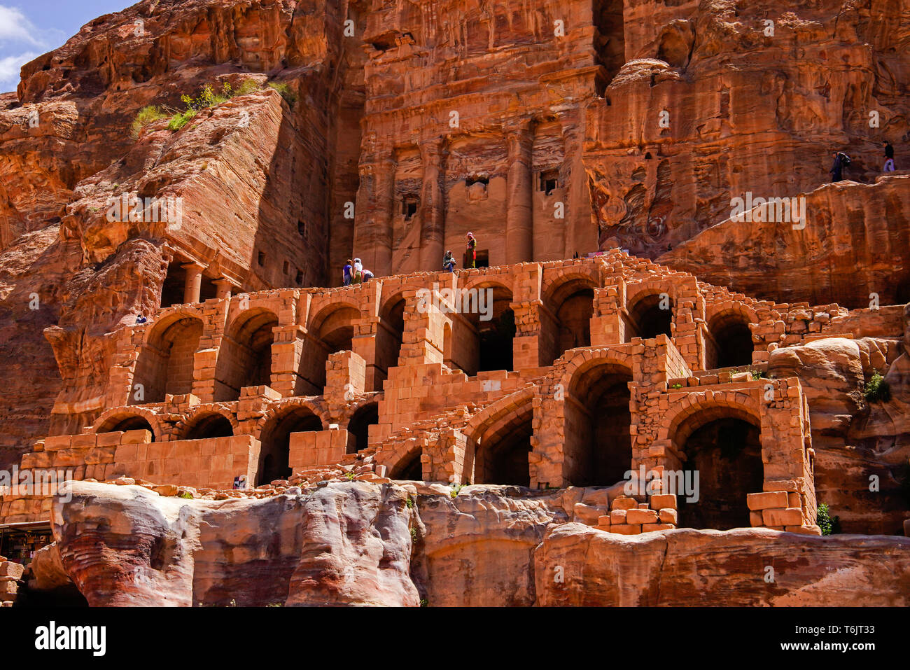 Urna tomba cosiddetta tomba reale, Petra, Giordania. Foto Stock