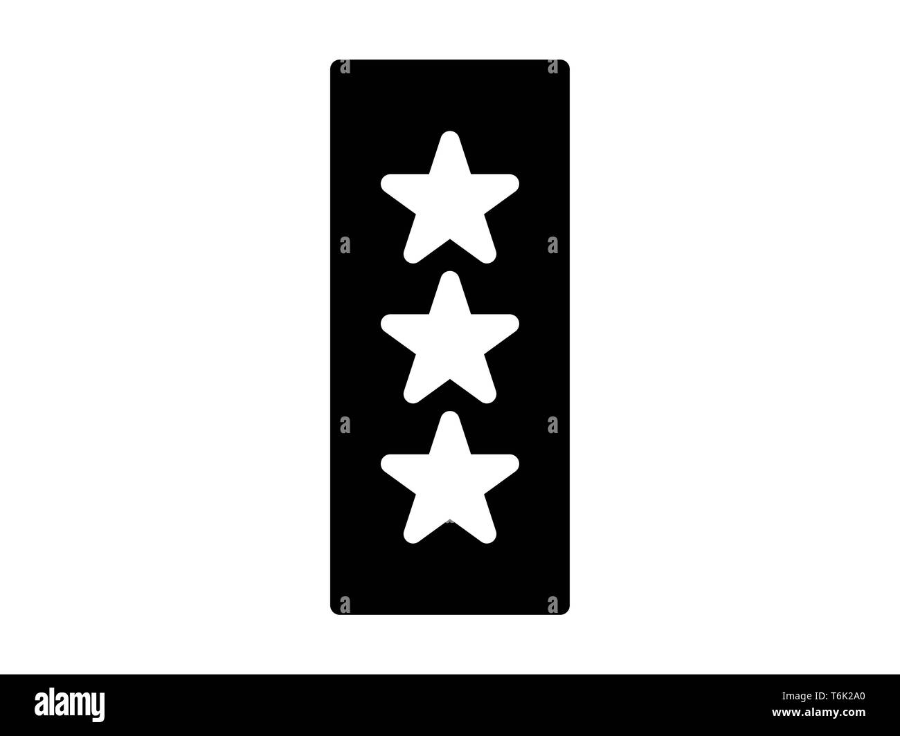 Rango militare icona solido. Elemento di rango militare icona per concetto mobile e le web app. Thin Solid rango militare icona può essere utilizzata per il web e i dispositivi mobili Foto Stock