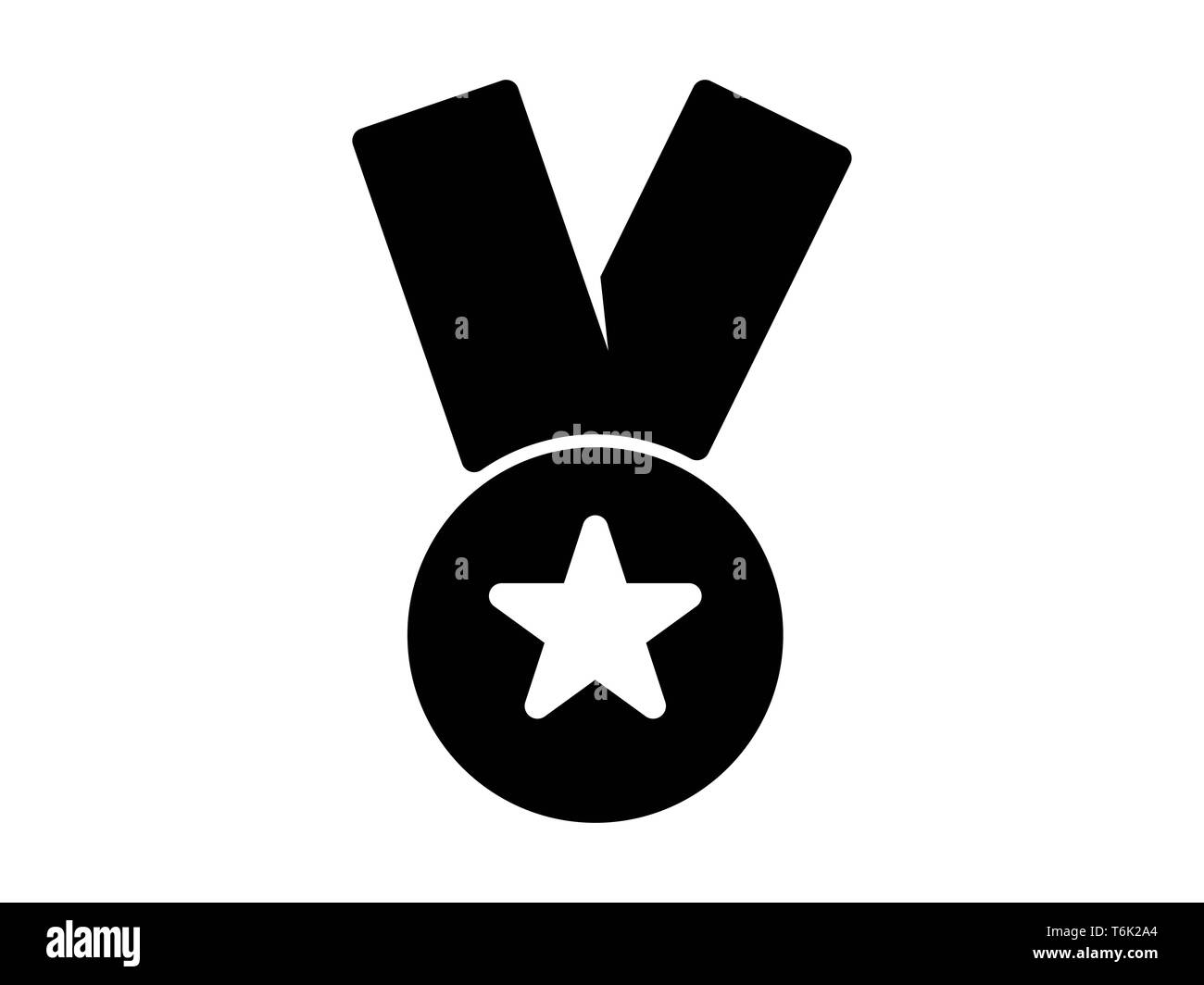 Medaglia icona solido. Elemento di icona della medaglia per la telefonia mobile di concetto e le web app. Thin Solid medaglia icona può essere utilizzata per il web e mobile - Vettore Foto Stock