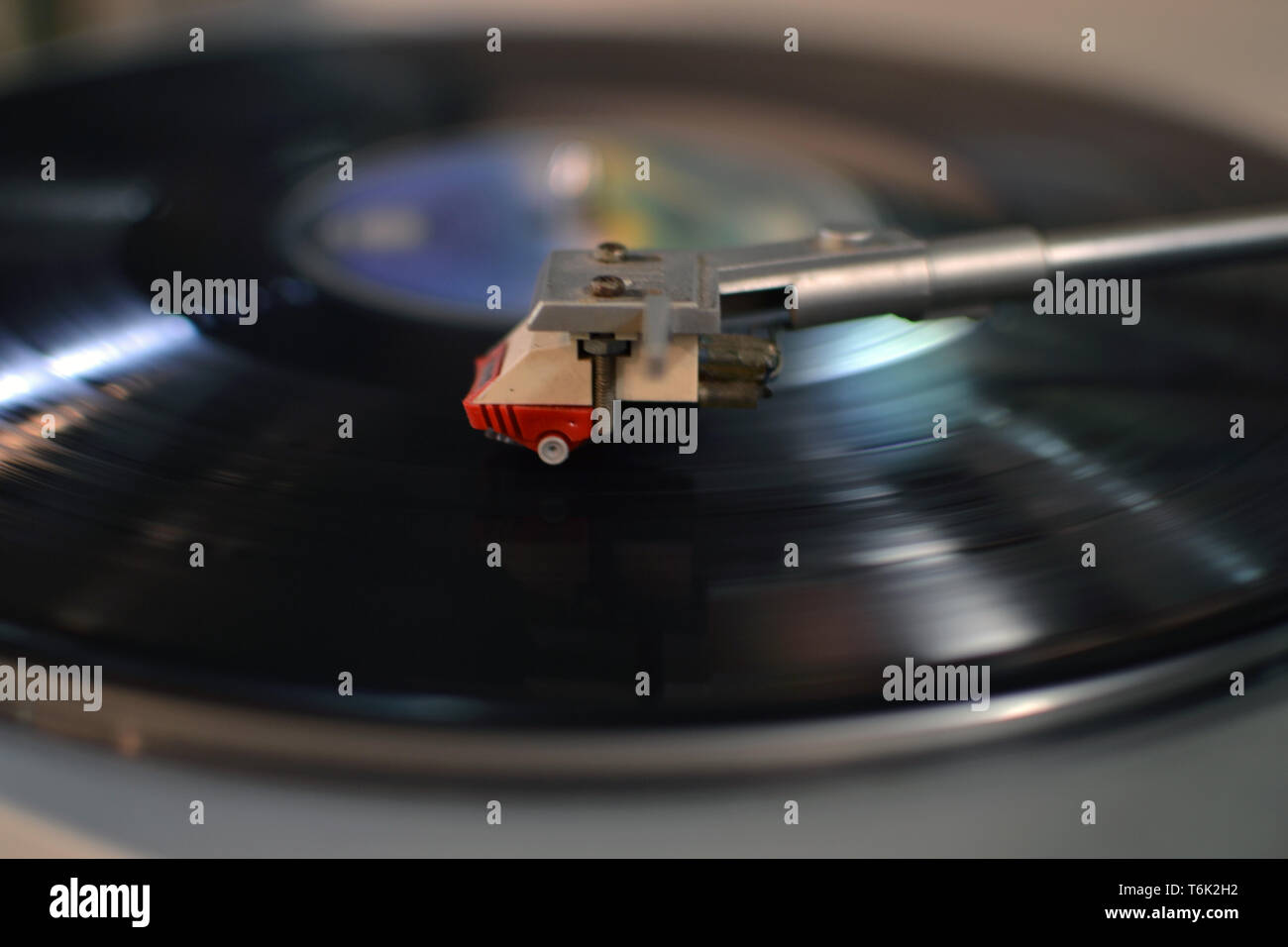 Registratore di vinile fonografo ad ago Foto Stock