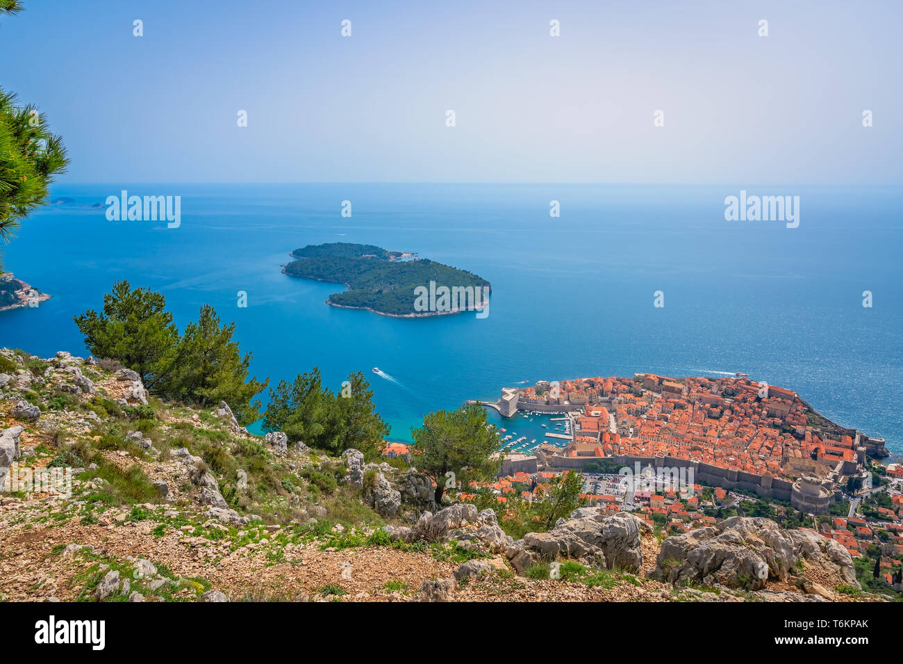 Dubrovnik Città Vecchia da sopra Foto Stock