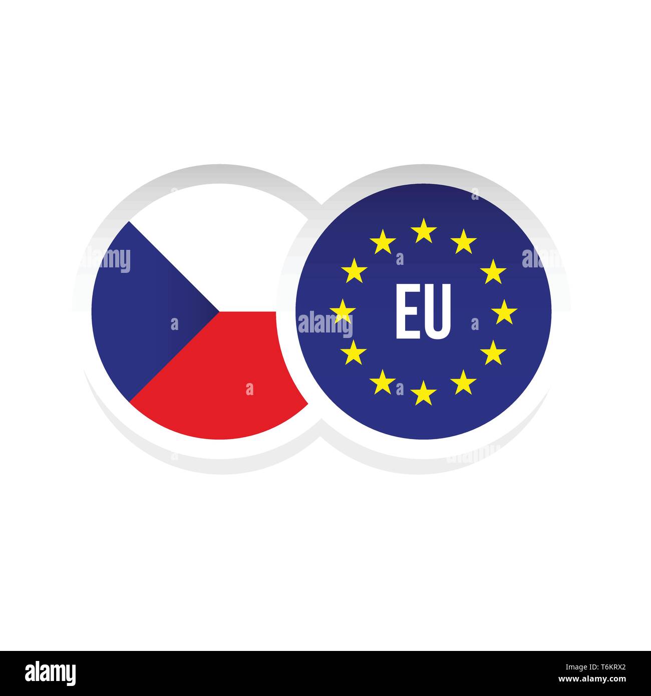 Repubblica ceca Unione europea badge Illustrazione Vettoriale