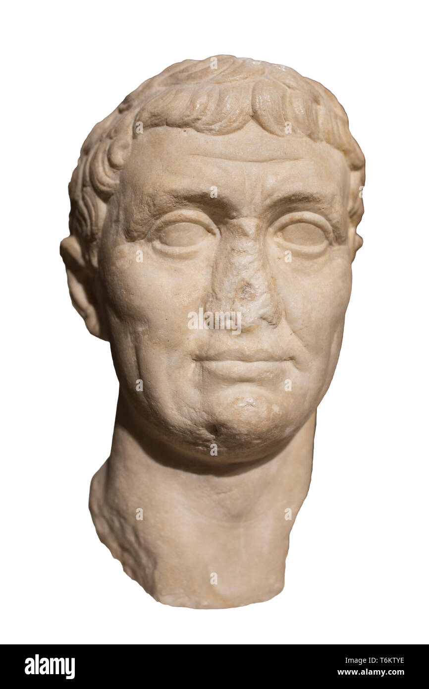 Madrid, Spagna - 11 novembre 2017: Busto del generale romano Marco Antony al Museo Archeologico Nazionale di Madrid Foto Stock