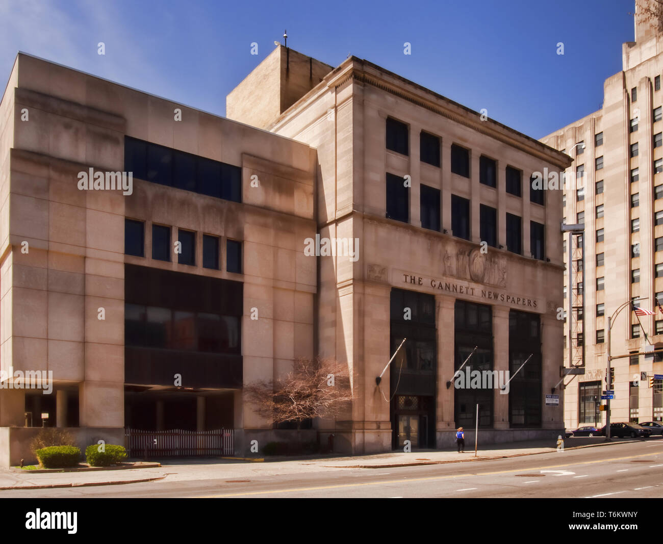 Rochester, New York, Stati Uniti d'America. Aprile 25, 2019. La storica Gannett edificio nel centro di Rochester, New York. La casa della Gannett quotidiano e Gannett Company mi Foto Stock