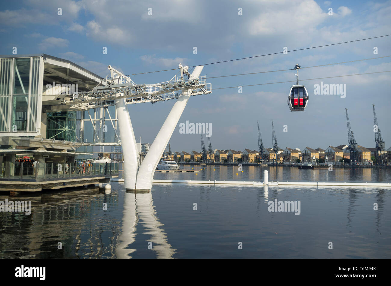 Emirates Air Line funivia al 2012 Olimpiadi di Londra a Greenwich. Foto Stock