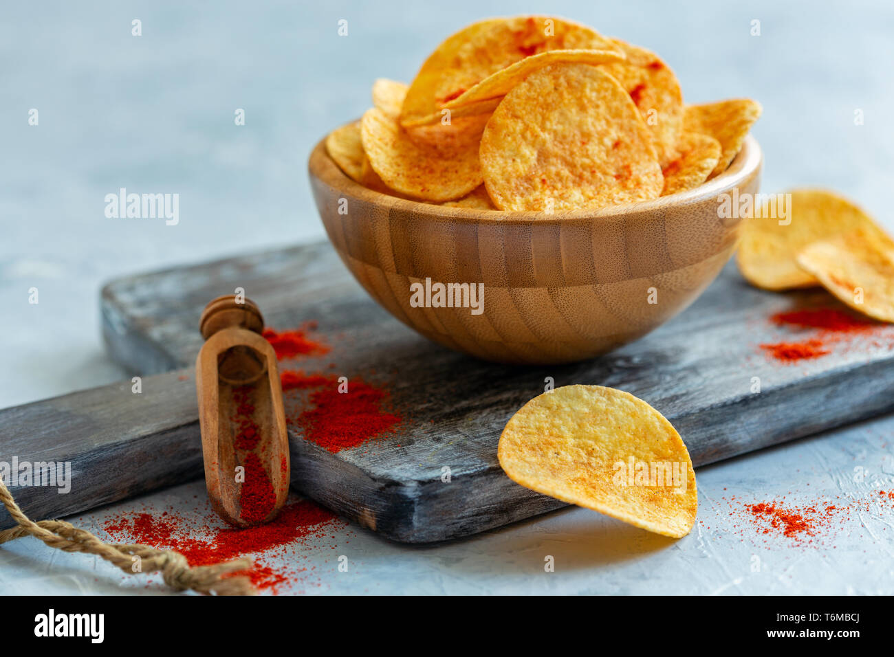 Patate fritte con la paprika. Foto Stock