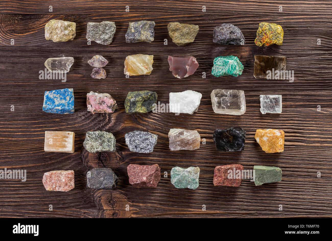 Insieme di raccolta di minerali e pietre. Foto Stock