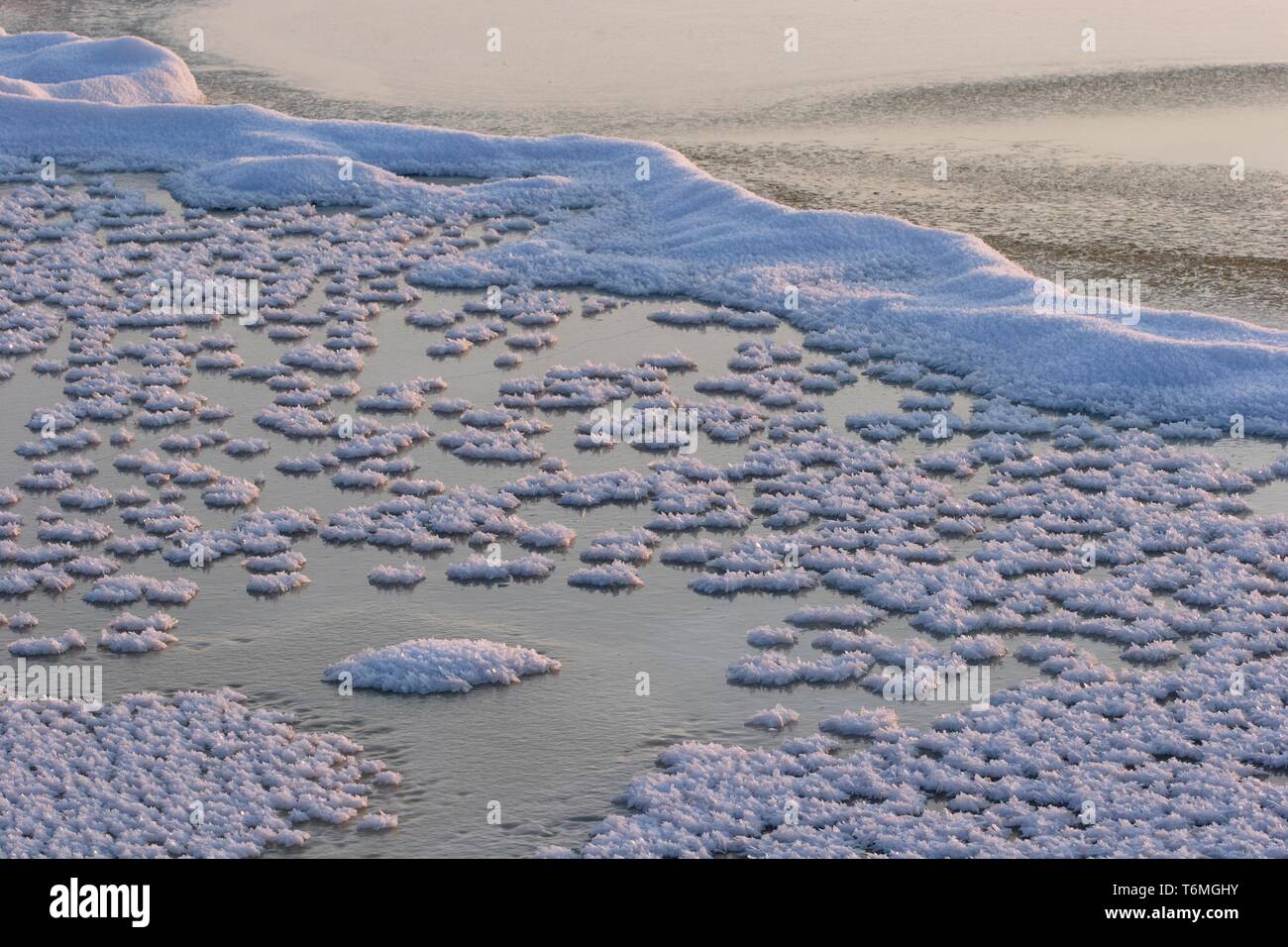 Superficie di acqua in inverno Foto Stock