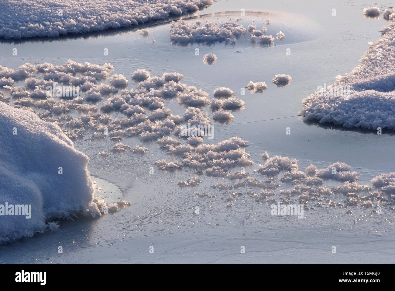Superficie di acqua in inverno Foto Stock