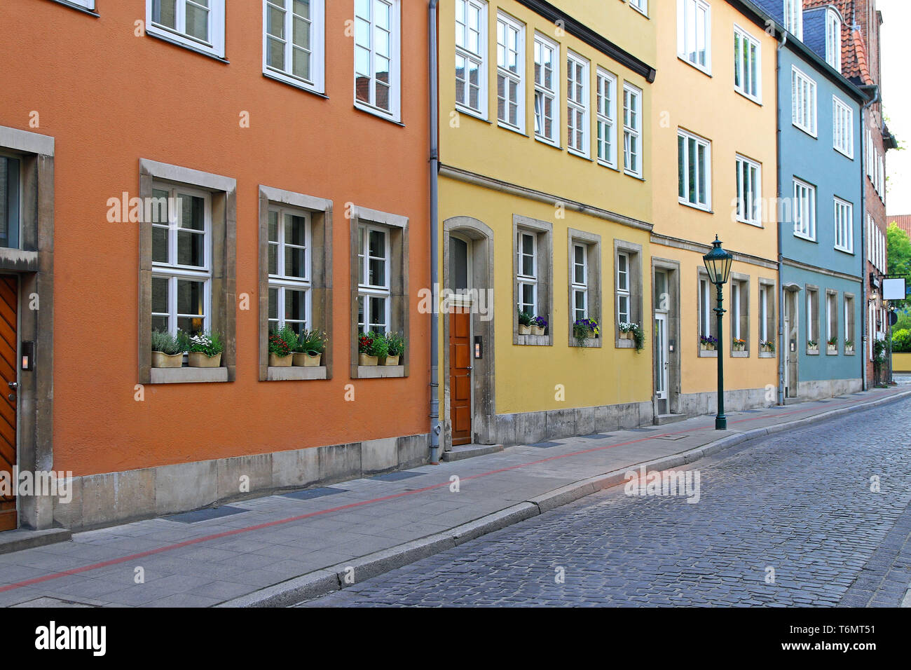 Case colorate in Hannover Germania Foto Stock