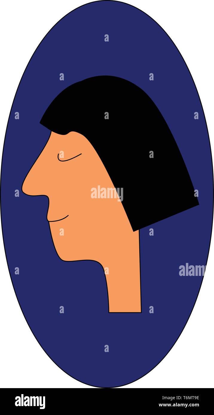 Donna con corti capelli neri Illustrazione Vettoriale