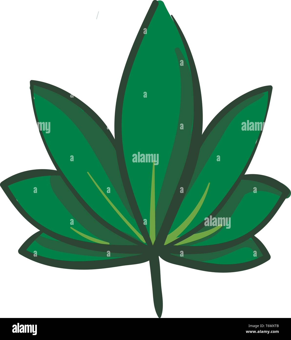 Grandi foglie di marijuana illustrazione vettore su sfondo bianco Illustrazione Vettoriale