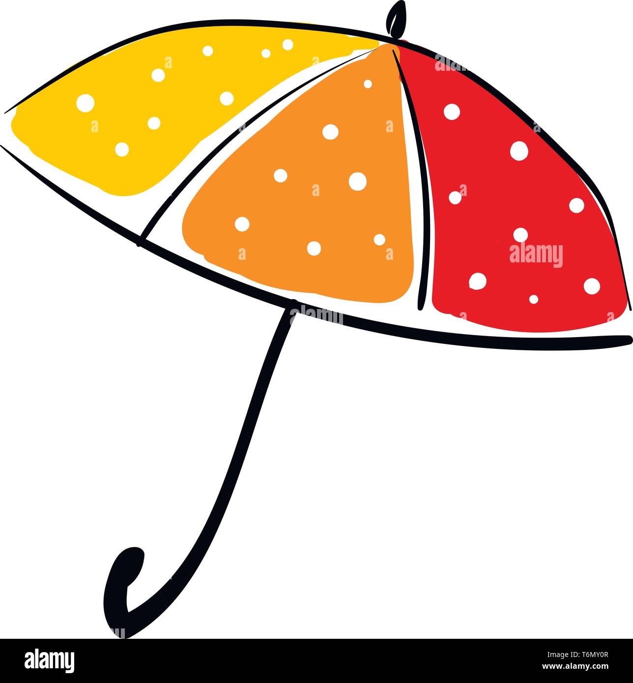 Ombrello multicolore illustrazione vettore su sfondo bianco Illustrazione Vettoriale