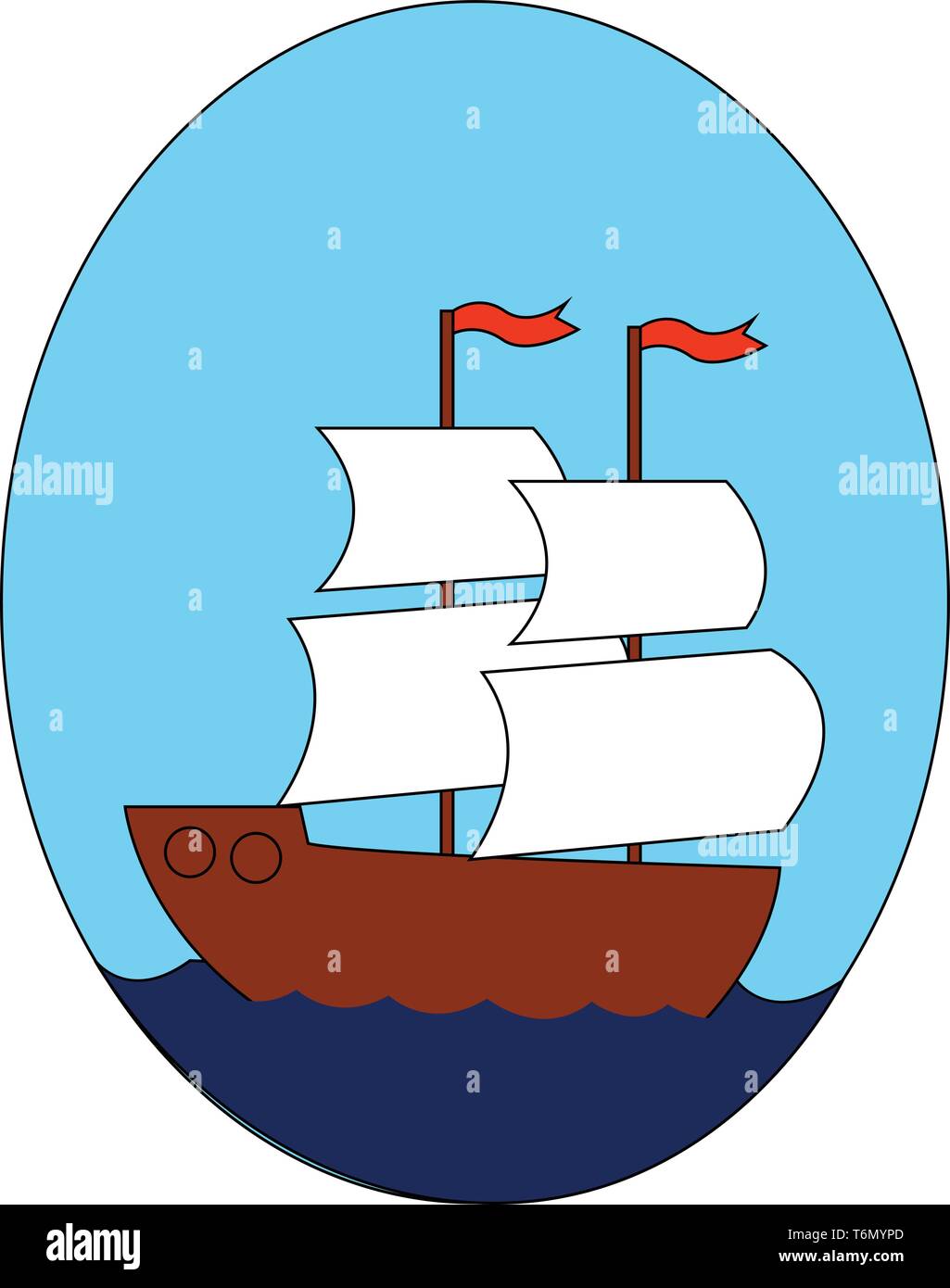 Nave illustrazione vettore su sfondo bianco Illustrazione Vettoriale