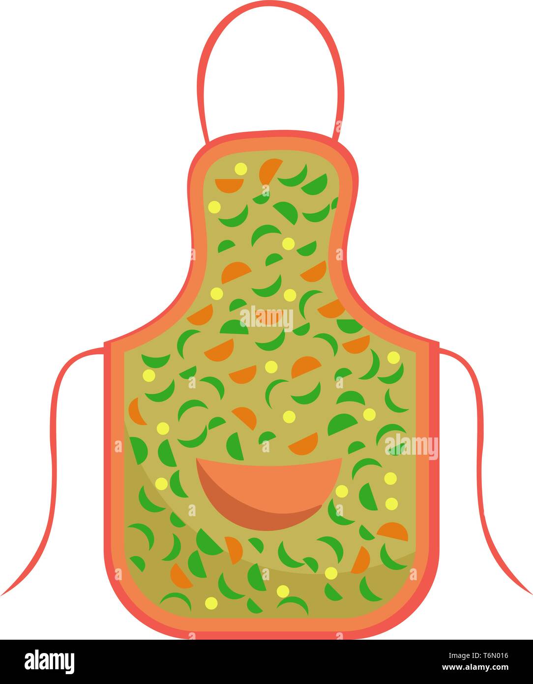 Un grembiule ed elegante con un design colorato e una tasca nel vettore è il colore di disegno o illustrazione Illustrazione Vettoriale
