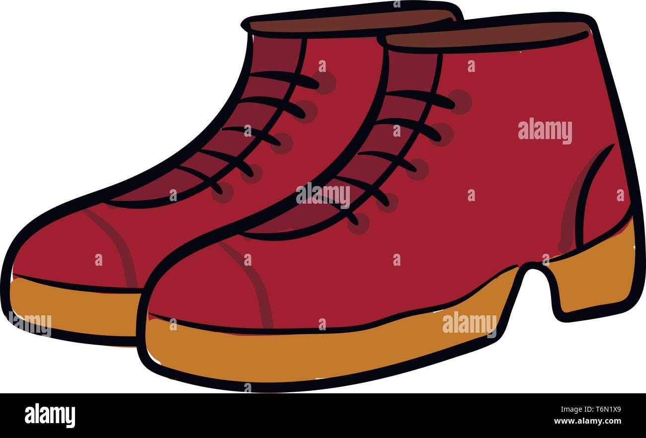 Clipart di una coppia di colore rosso taglia scarpe con elevata guarisce appuntita che aggiunge bellezza per la donna o signora che lo indossa il colore del vettore o di disegno illustra Illustrazione Vettoriale