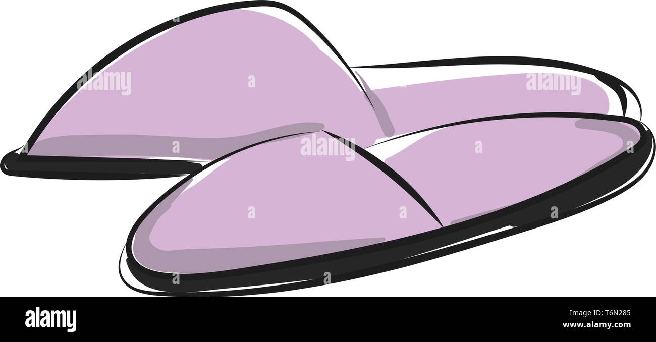 Coppia di color porpora punta chiusa unisex pantofole interne che si adatta a piedi ed è più confortevole e morbido da indossare a quella tradizionale di pantofole Illustrazione Vettoriale