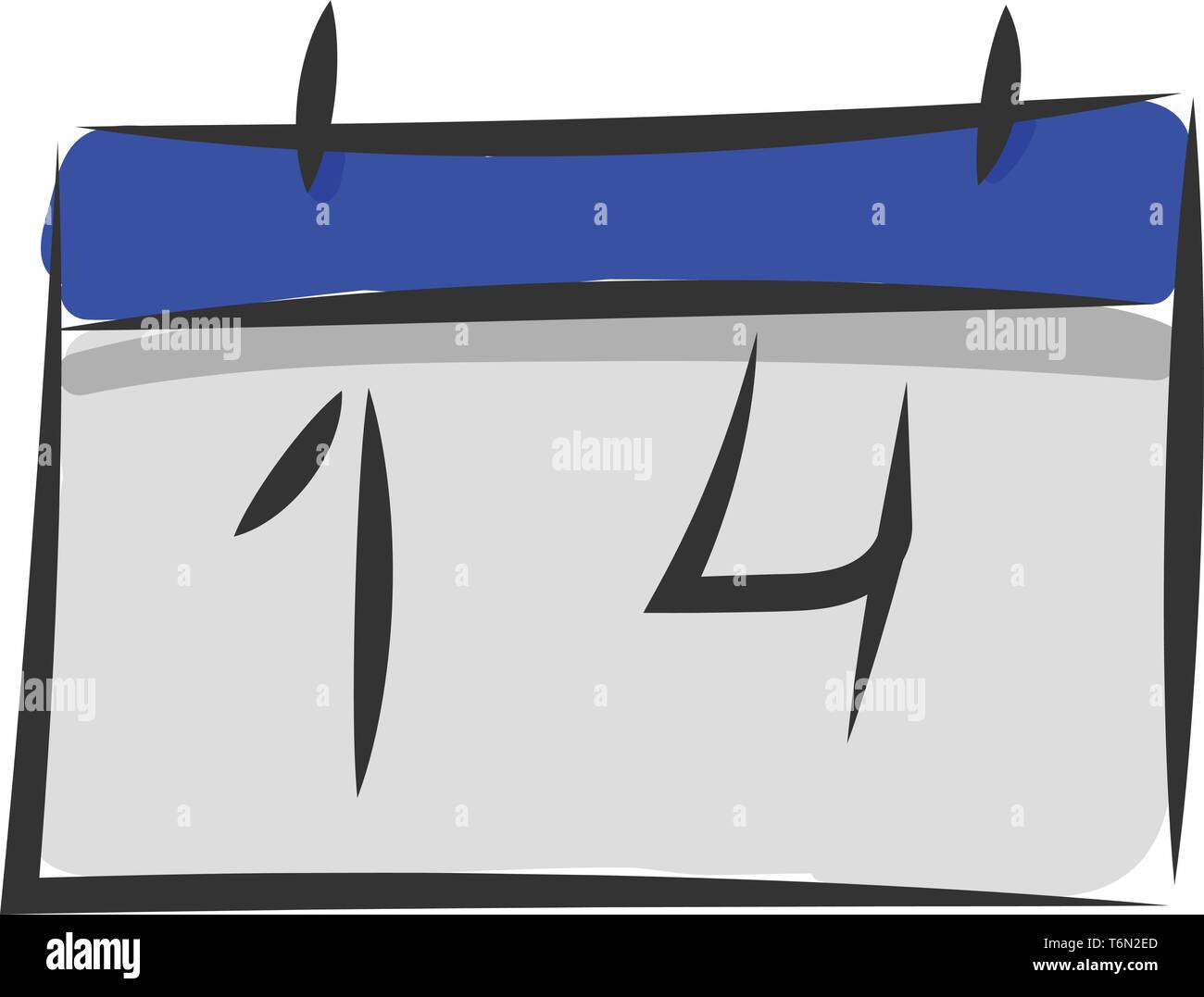 La molla clipart colorato di blu il calendario per visualizzare la data come vettore di 14 il colore di disegno o illustrazione Illustrazione Vettoriale