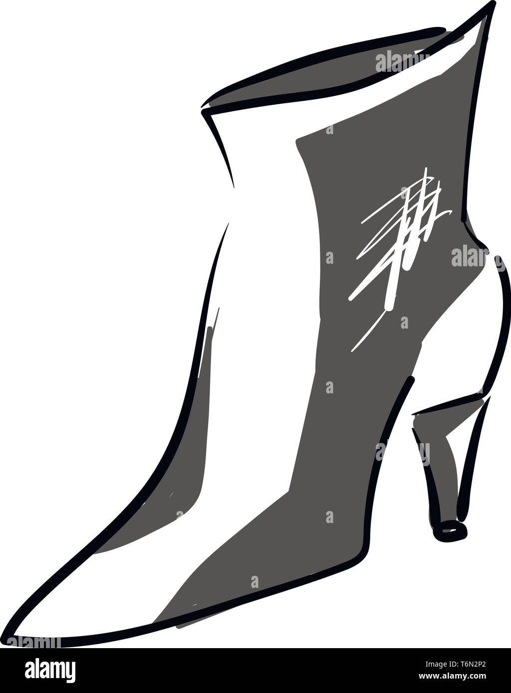 Un taglio Grey scarpa con design accattivante e un tacco alto è perfetto per la parte di vettore di usura il colore di disegno o illustrazione Illustrazione Vettoriale