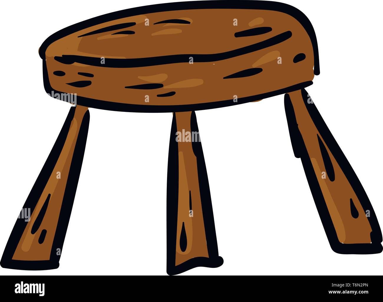 Clipart di un marrone Sgabello in legno con tre gambe e un round-sede  sagomata per la comoda seduta del vettore di disegno a colori o  illustrazione Immagine e Vettoriale - Alamy