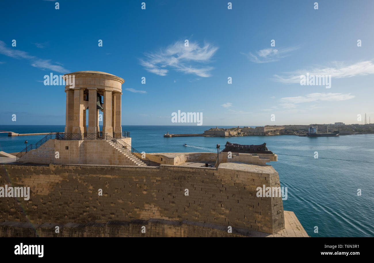 Assedio Bell War Memorial, Valletta, Malta Foto Stock