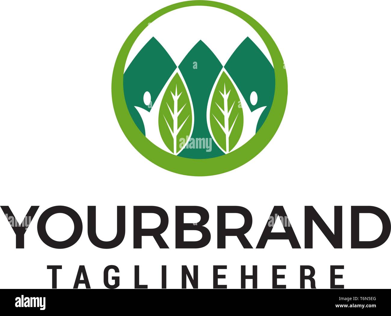 Ecologia logo design concept vettore modello Illustrazione Vettoriale