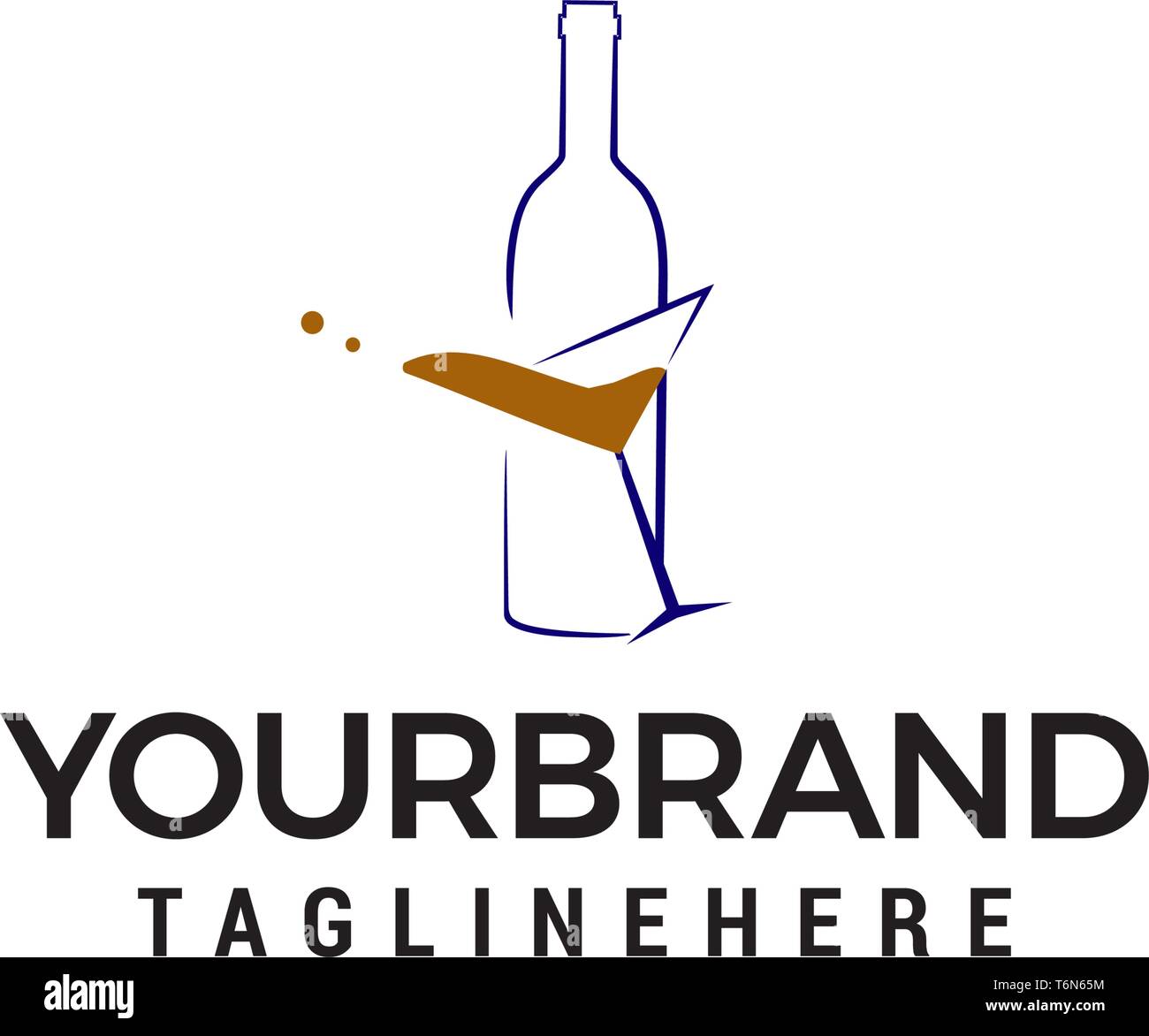 Bottiglia di birra logo design concept vettore modello Illustrazione Vettoriale