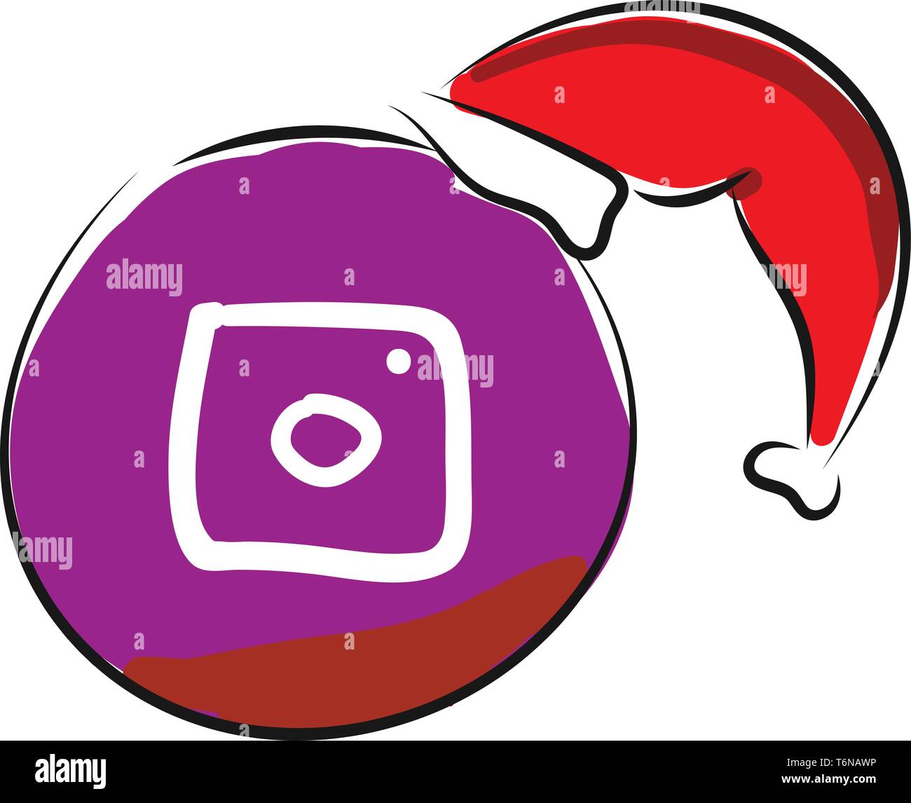 Un Instagram Logo Con Un Cappello Di Natale Sul Vettore Che Il Colore Di Disegno O Illustrazione Immagine E Vettoriale Alamy
