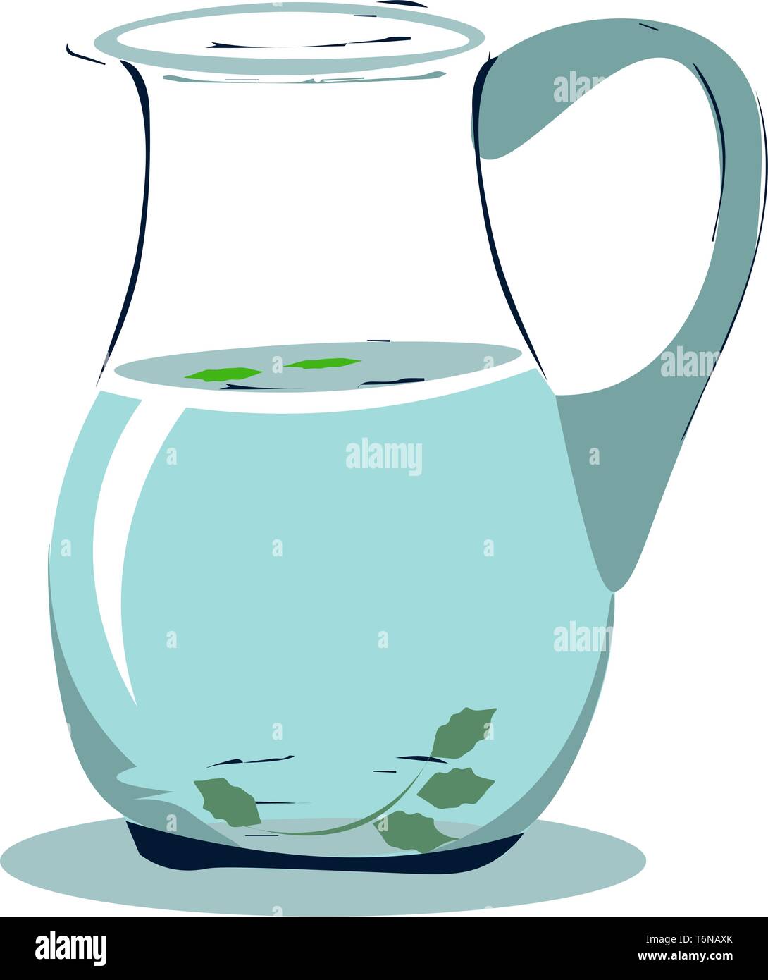 Una caraffa di vetro di acqua potabile pura del vettore di disegno a colori o illustrazione Illustrazione Vettoriale
