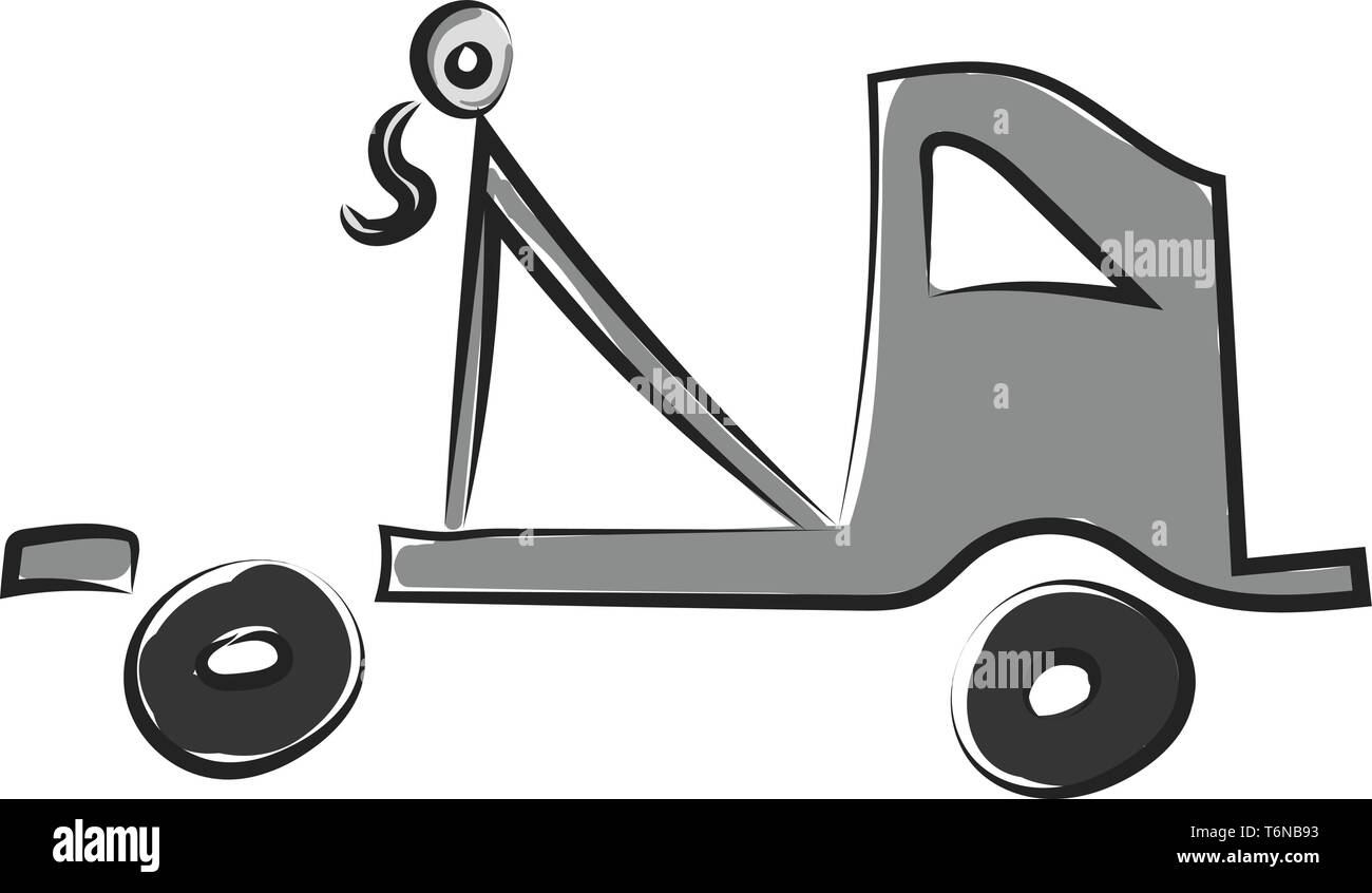 Una macchina di grandi dimensioni con un gancio per rimuovere altre macchine vettore di disegno a colori o illustrazione Illustrazione Vettoriale