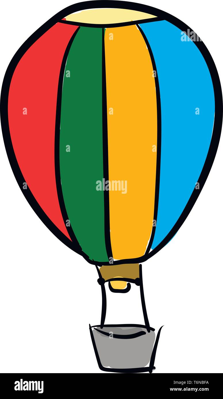 Un paracadute con un sacco di colori nel vettore è il colore di disegno o illustrazione Illustrazione Vettoriale