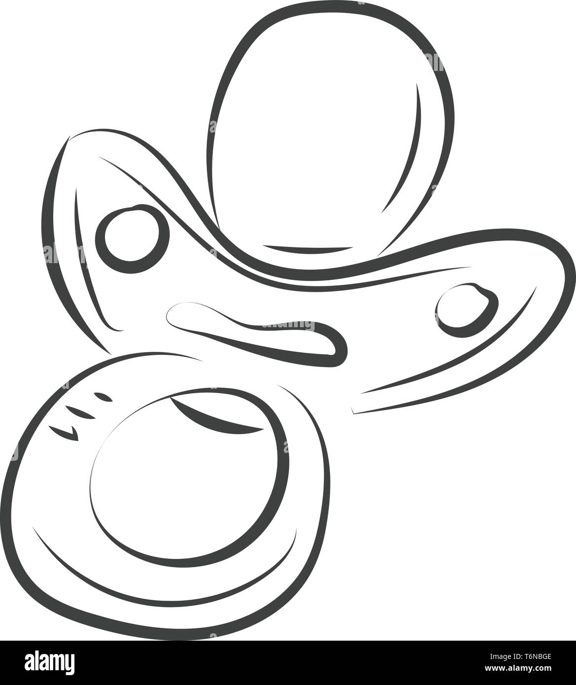Una tettarella in gomma sagomato in colore bianco colore del vettore di disegno o illustrazione Illustrazione Vettoriale
