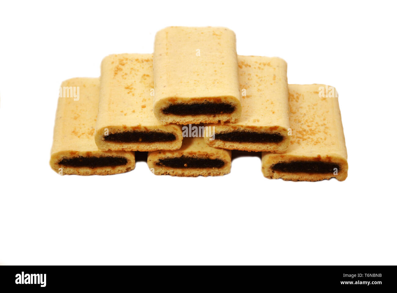 Gustosa Fig cookie su uno sfondo bianco Foto Stock