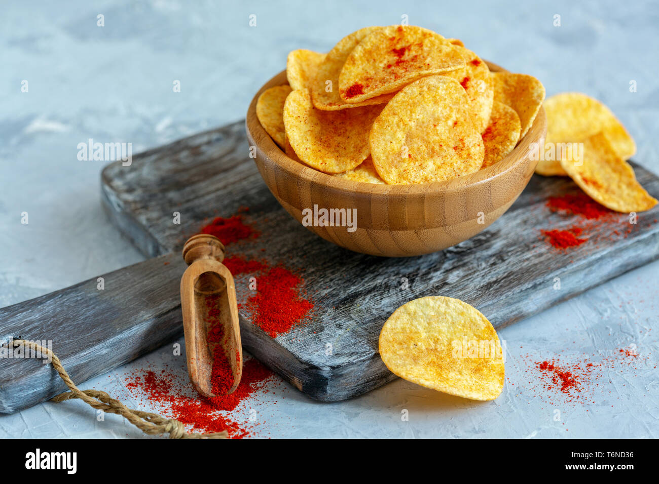 Patate fritte con la paprika. Foto Stock