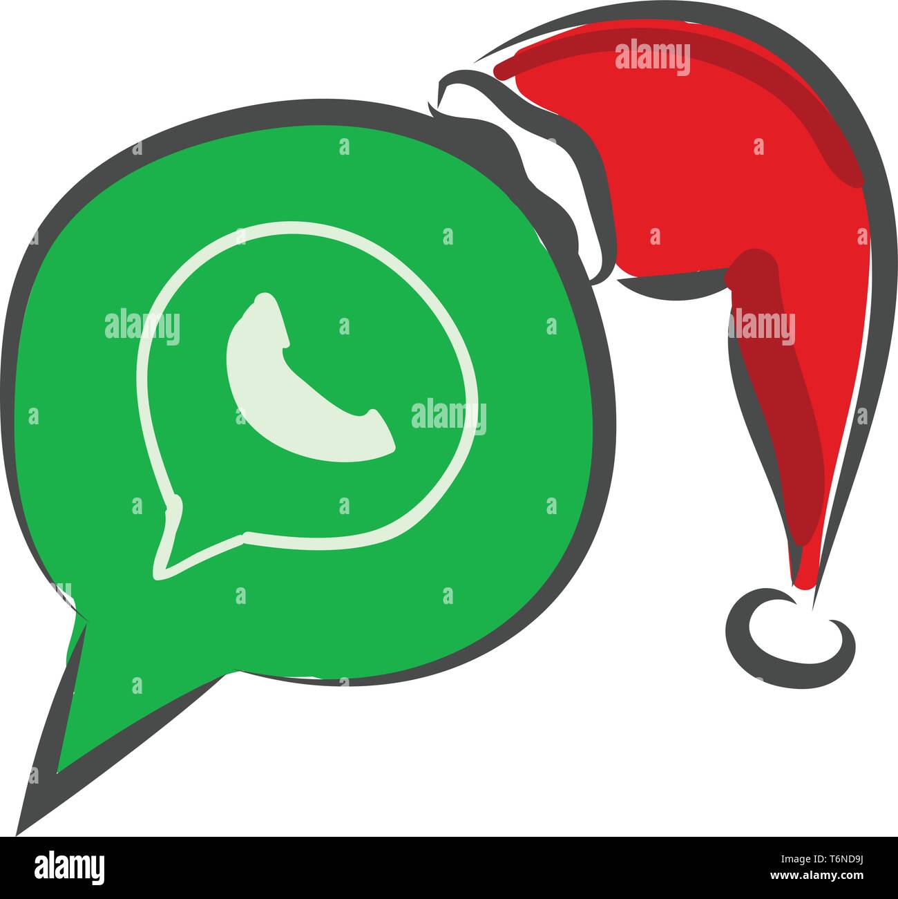 Logo WhatsApp con un cappello di Natale in colore rosso del vettore di  disegno a colori o illustrazione Immagine e Vettoriale - Alamy