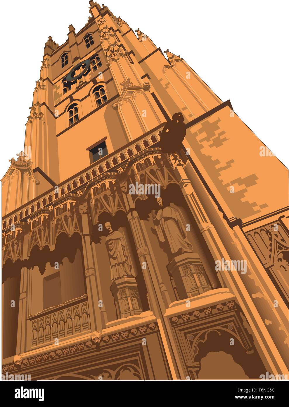 La Cattedrale di Canterbury e illustrazione vettoriale Illustrazione Vettoriale