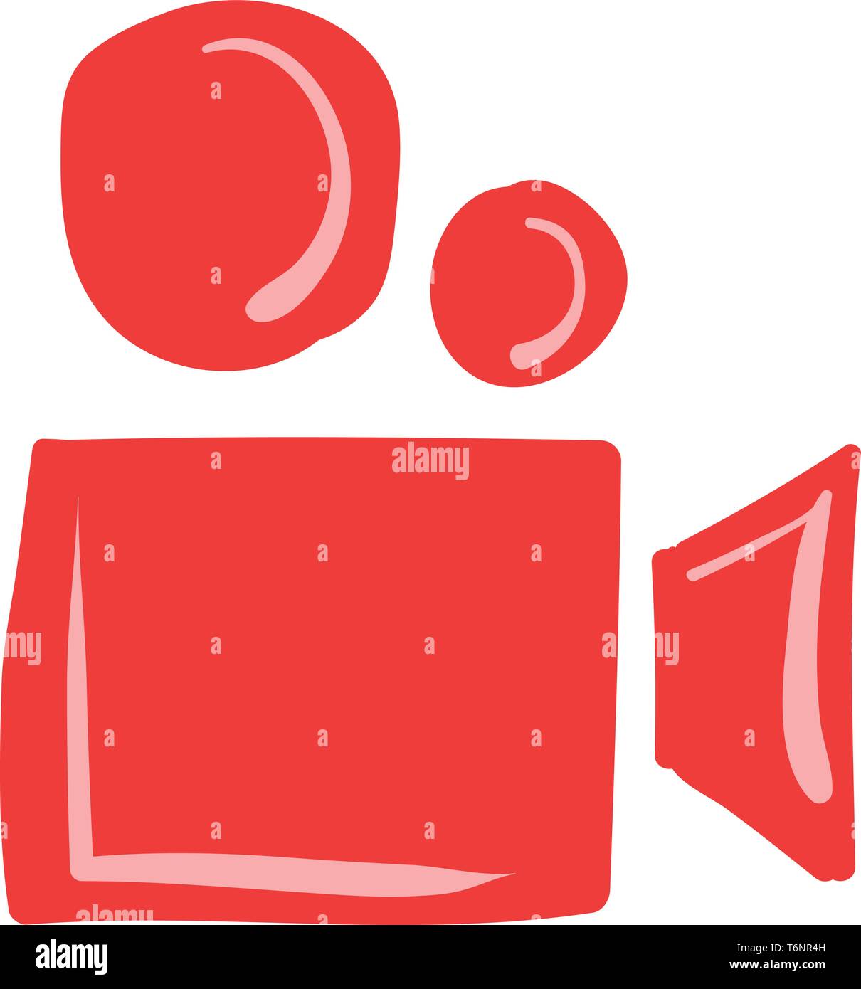 La pittura di un film della telecamera utilizzati nella realizzazione di un film per il cinema di vettore di disegno a colori o illustrazione Illustrazione Vettoriale