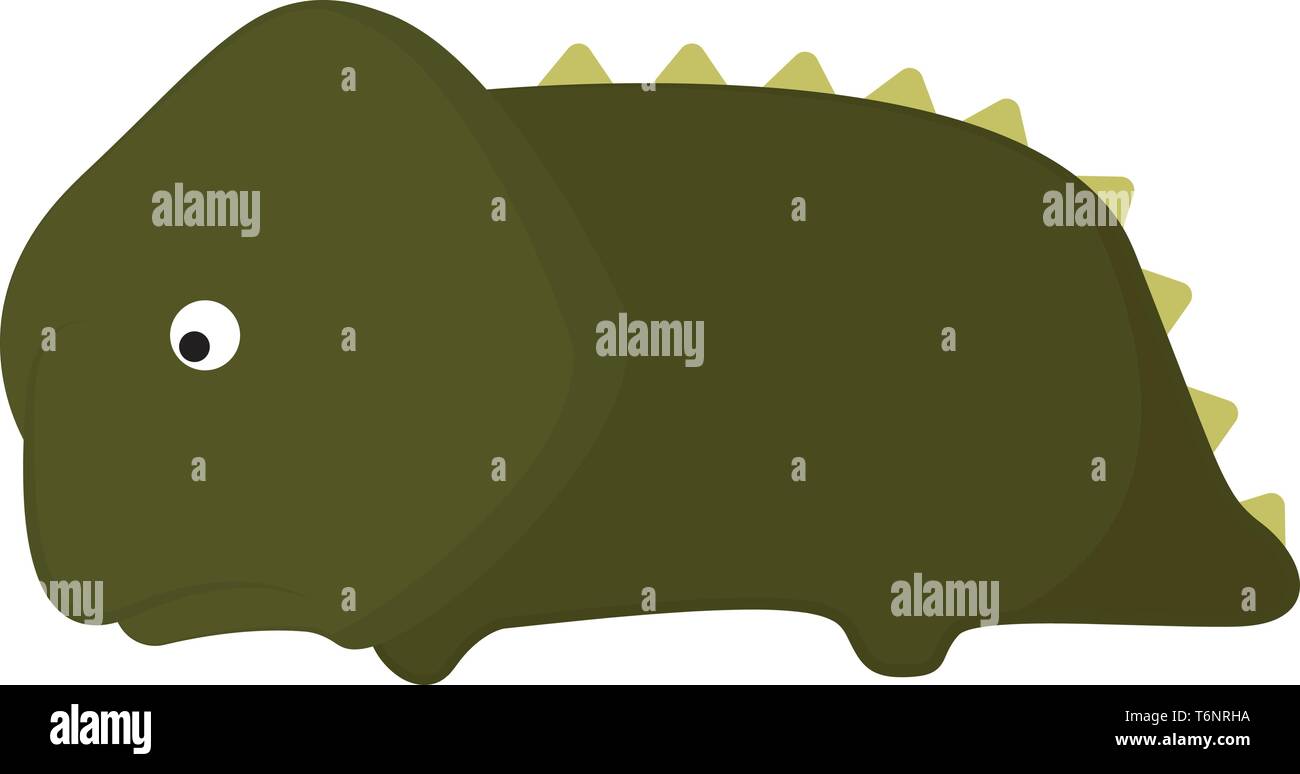 Triste cartoon verde dinosauro con un rigonfiamento degli occhi di colore  giallo e spine sulla sua schiena è sdraiato vettore di disegno a colori o  illustrazione Immagine e Vettoriale - Alamy