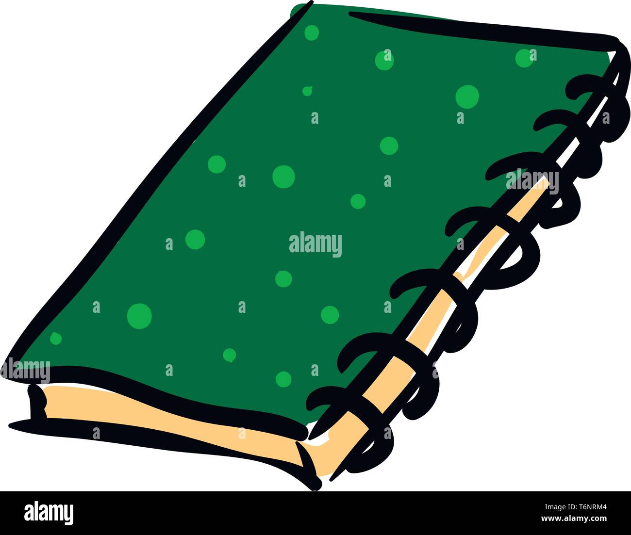 Clipart di un filo elastico legato verde-notebook colorato con luce  colorata di verde pois giace capovolto vettore di disegno a colori o  illustrazione Immagine e Vettoriale - Alamy