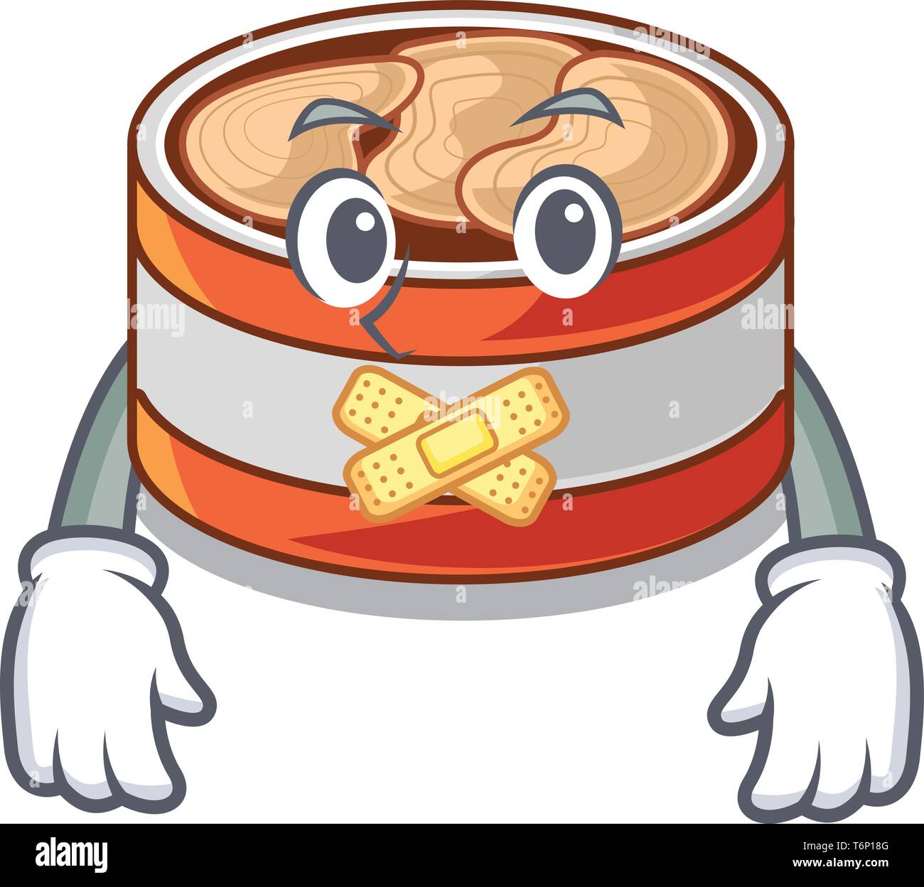 Silent conserve di tonno in cartoon mobile da cucina Illustrazione Vettoriale