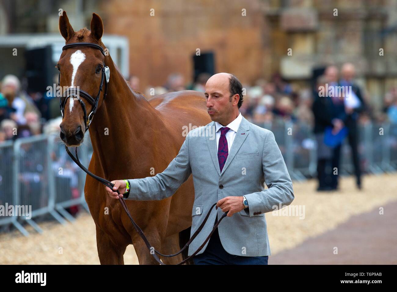 Badminton, Gloucestershire, UK. 02Maggio, 2019. Tim prezzo. NZL. Bango. Di trotto. Mitsubishi Motors Badminton Horse Trials. Rolex Grand Slam evento. Horse Trials. Eventing. Badminton. Gloucestershire. Regno Unito. GBR. {01}/{05}/{2019}. Credito: Sport In immagini/Alamy Live News Foto Stock