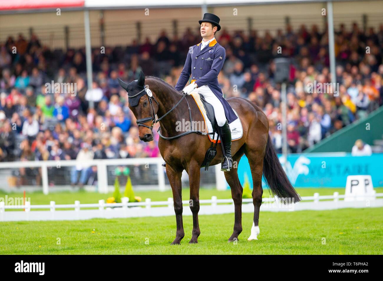 Badminton, UK. Il 2 maggio 2019. Christopher Burton. AUS. Graf Liberty. Punteggio ottenuto 27.7. Dressage. Mitsubishi Motors Badminton Horse Trials. Rolex Grand Slam evento. Horse Trials. Eventing. Badminton. Gloucestershire. Regno Unito. GBR. 02/05/2019. Credito: Sport In immagini/Alamy Live News Foto Stock