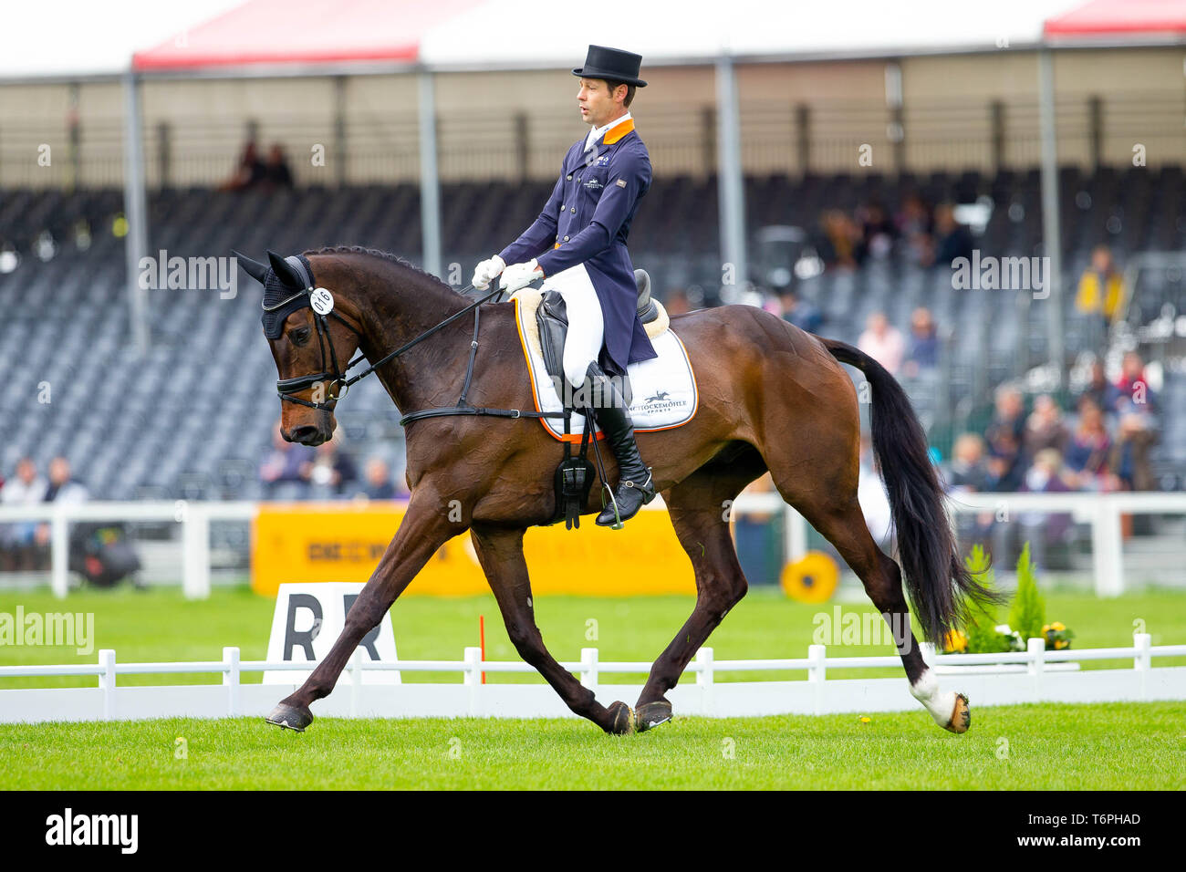Badminton, UK. Il 2 maggio 2019. Christopher Burton. AUS. Graf Liberty. Punteggio ottenuto 27.7. Dressage. Mitsubishi Motors Badminton Horse Trials. Rolex Grand Slam evento. Horse Trials. Eventing. Badminton. Gloucestershire. Regno Unito. GBR. 02/05/2019. Credito: Sport In immagini/Alamy Live News Foto Stock