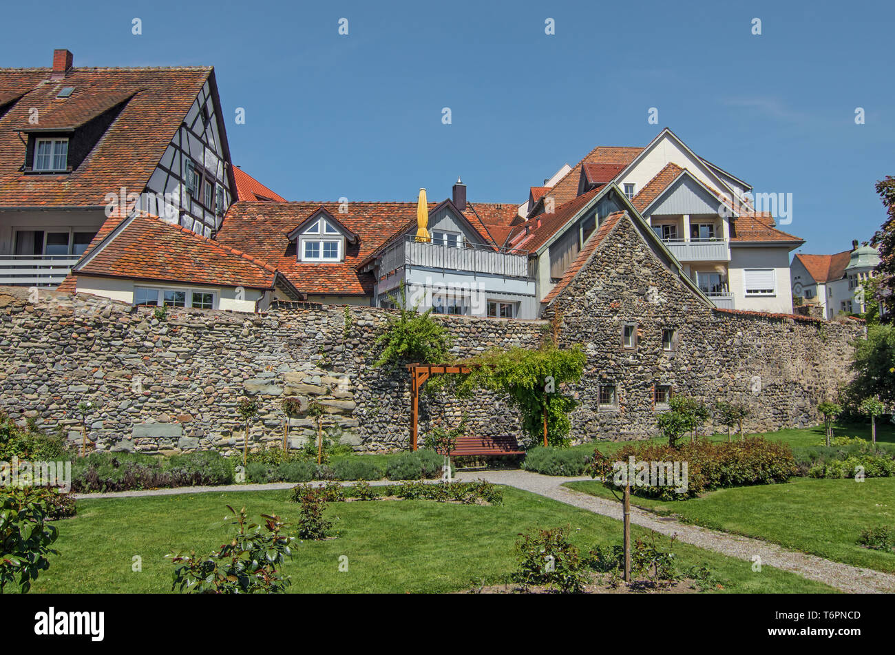 Radolfzell, vista dal giardino della città Foto Stock