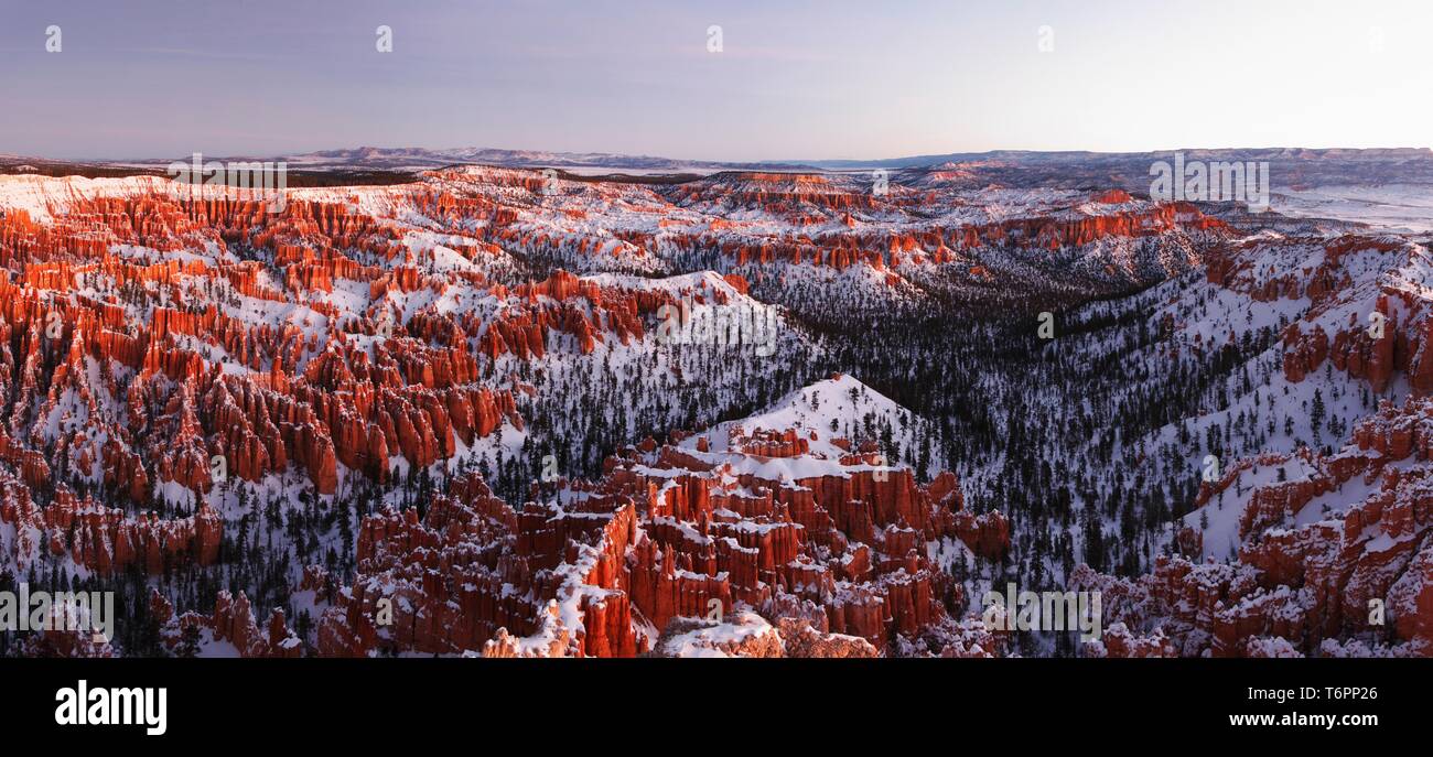 Parco Nazionale di Bryce Canyon in inverno, Utah, Stati Uniti d'America Foto Stock