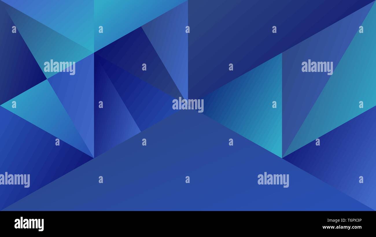 Blue minimo gradiente astratto mosaico triangolare sfondo hd Illustrazione Vettoriale